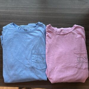 2 Pack: Men’s Vineyard Vines Longsleeve Tee, Blue & Purple, Large